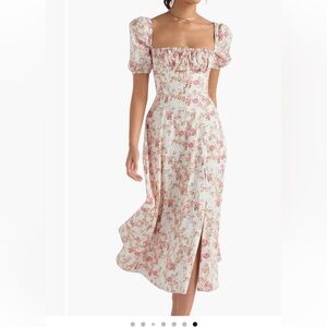House of CB Floral Pink Midi Dress